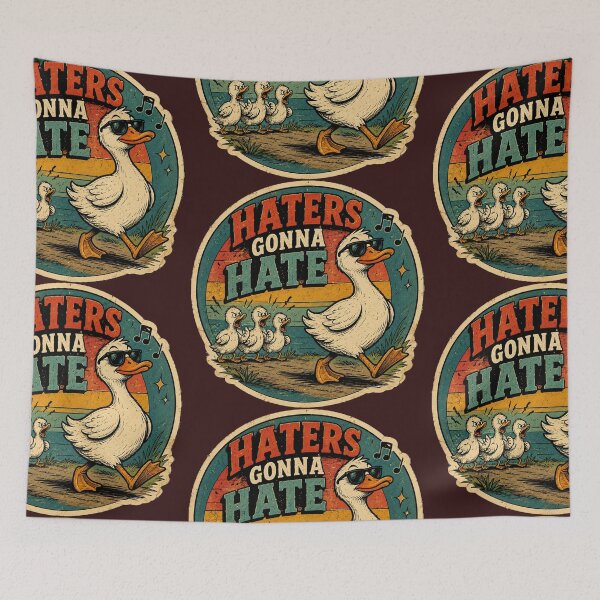 Item preview, Haters Gonna Hate Duck – Funny Cool Duck Retro Art designed and sold by RajkaLunari.