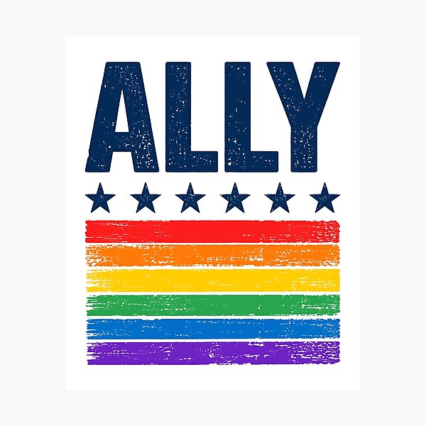 Item preview, LGBTQ Ally Rainbow Stars LGBT Flag designed and sold by wansilastomi.