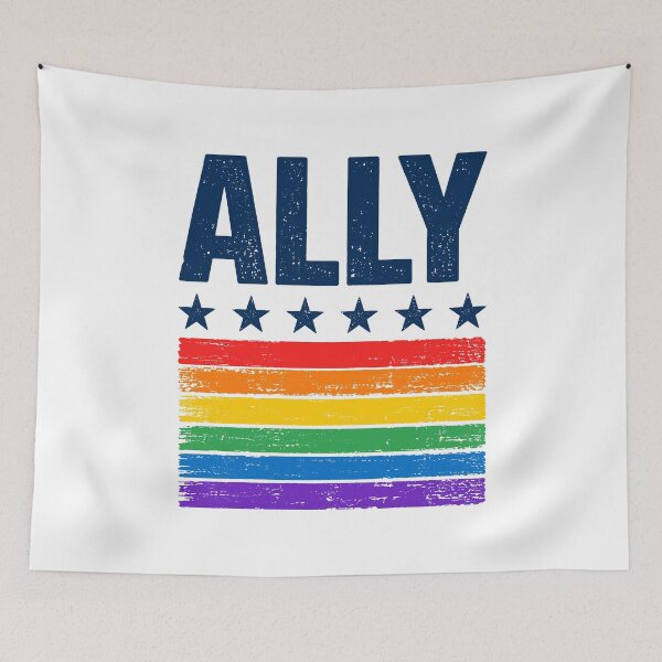Item preview, LGBTQ Ally Rainbow Stars LGBT Flag designed and sold by wansilastomi.