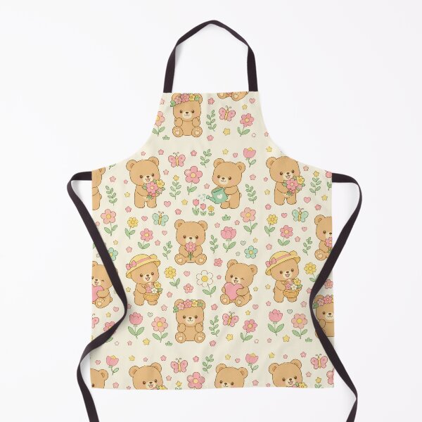 Item preview, Teddy Bear Flower Garden Kawaii Pattern designed and sold by Soft Berry Studio.