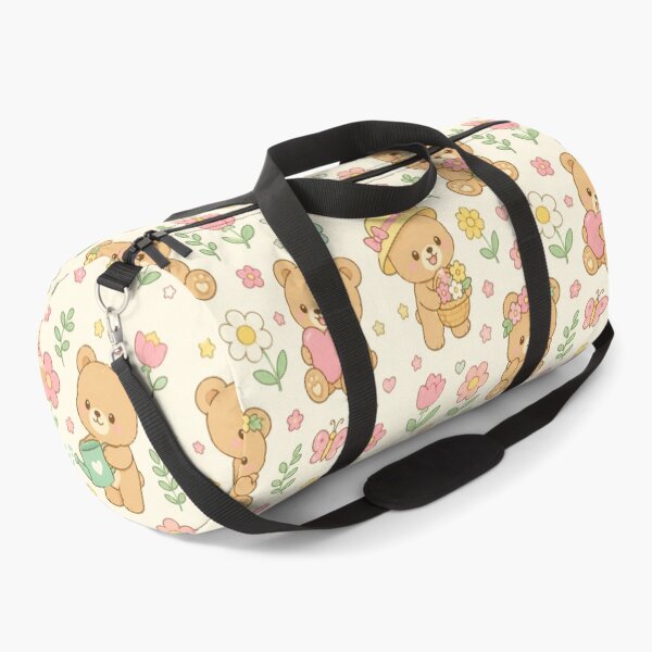 Item preview, Teddy Bear Flower Garden Kawaii Pattern designed and sold by Soft Berry Studio.