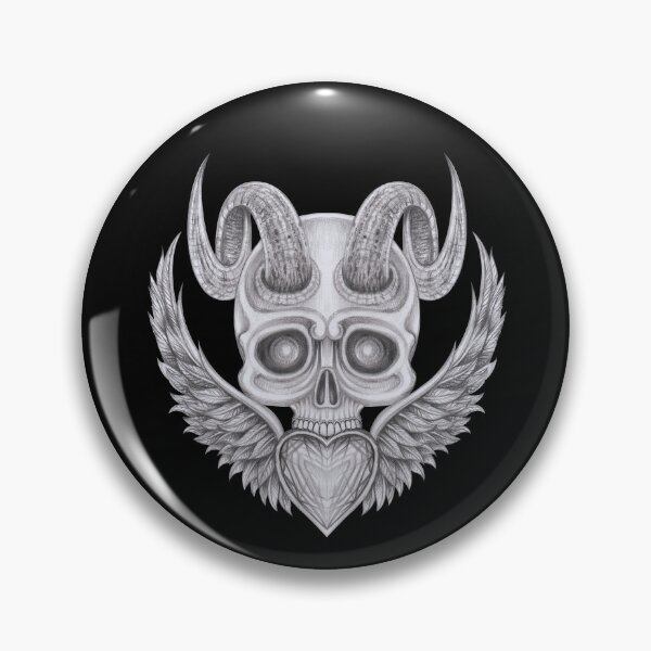 Item preview, Demon skull with wings angel heart surreal art. designed and sold by Jiwsurreal.