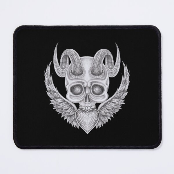 Item preview, Demon skull with wings angel heart surreal art. designed and sold by Jiwsurreal.