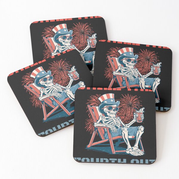Item preview, Funny Chill ThFunny Chill The Fourth Out Skeleton Deck Chair 4th of July T-Shirte Fourth Out Skeleton Deck Chair 4th of July T-Shirt designed and sold by FizjoHed.