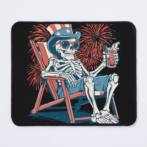 Item preview, Funny Chill ThFunny Chill The Fourth Out Skeleton Deck Chair 4th of July T-Shirte Fourth Out Skeleton Deck Chair 4th of July T-Shirt designed and sold by FizjoHed.
