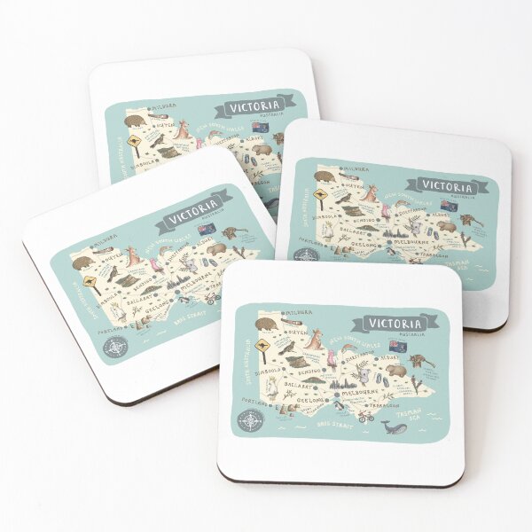 Item preview, Map of Victoria, Australia - Teal designed and sold by Those Pencil Shavings.
