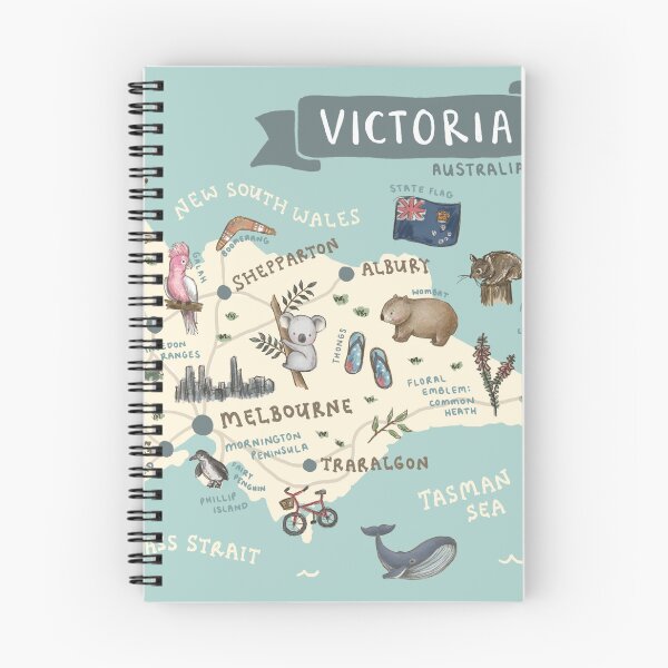 Item preview, Mapa de Victoria, Australia - Verde azulado designed and sold by Those Pencil Shavings.
