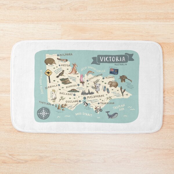 Item preview, Map of Victoria, Australia - Teal designed and sold by Those Pencil Shavings.