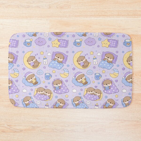 Item preview, Sleepy Otter Moon Kawaii Pattern designed and sold by Soft Berry Studio.