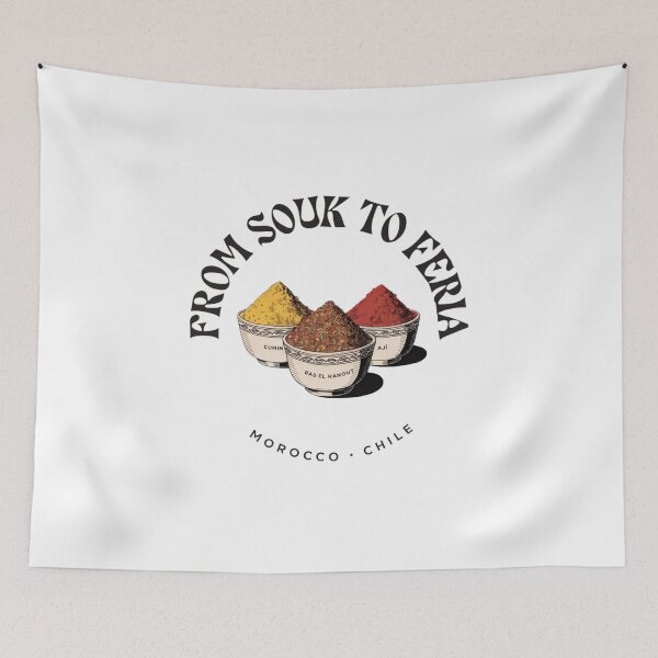 Item preview, From Souk to Feria — Spices Morocco Chile Art designed and sold by KariGoStudio.