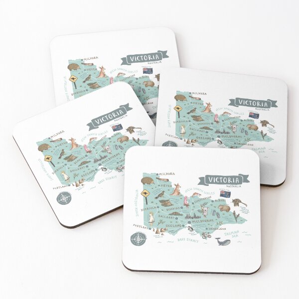 Item preview, Map of Victoria, Australia - Teal designed and sold by Those Pencil Shavings.