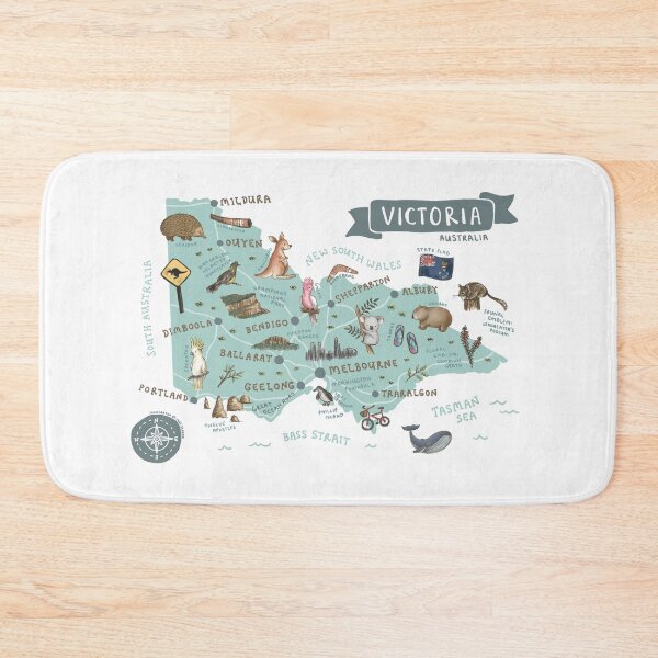 Item preview, Map of Victoria, Australia - Teal designed and sold by Those Pencil Shavings.