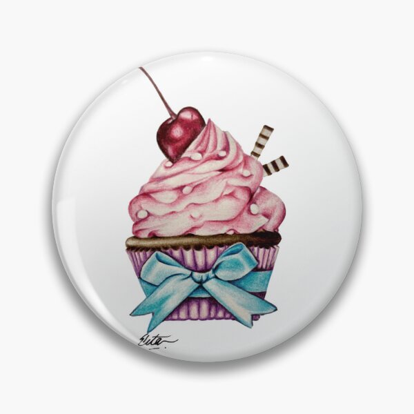Item preview, Whimsical Cupcake Illustration with Pink Frosting & Cherry designed and sold by pandoralyfe.