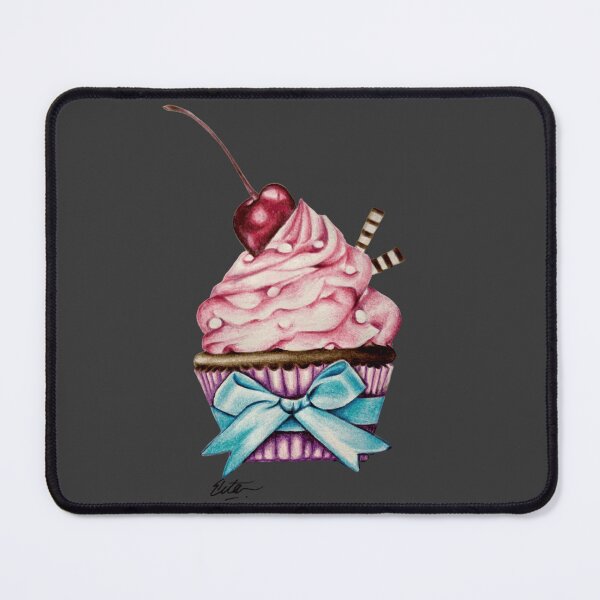Item preview, Whimsical Cupcake Illustration with Pink Frosting & Cherry designed and sold by pandoralyfe.