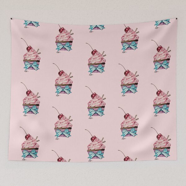 Item preview, Whimsical Cupcake Illustration with Pink Frosting & Cherry designed and sold by pandoralyfe.
