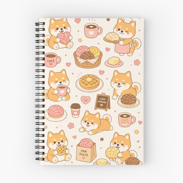 Item preview, Shiba Bakery Morning Kawaii Pattern designed and sold by Soft Berry Studio.