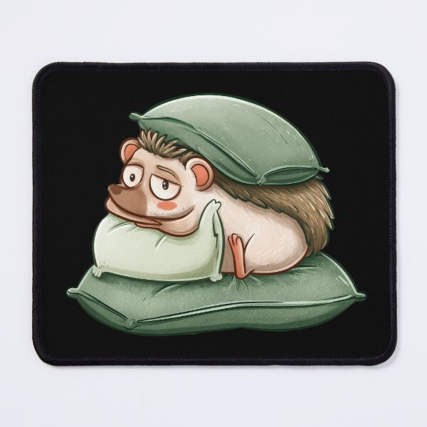 Item preview, Cute Sleepy Hedgehog Resting on Pillows Cozy Watercolor Sticker designed and sold by VikArt7.