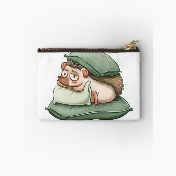 Artikelvorschau, Niedlicher, schlafender Igel ruht auf Kissen – Gemütlicher Aquarell-Aufkleber entworfen und verkauft von VikArt7.