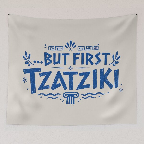 Item preview, But First Tzatziki - Greek Funny Food Quote designed and sold by FutureTraveller.