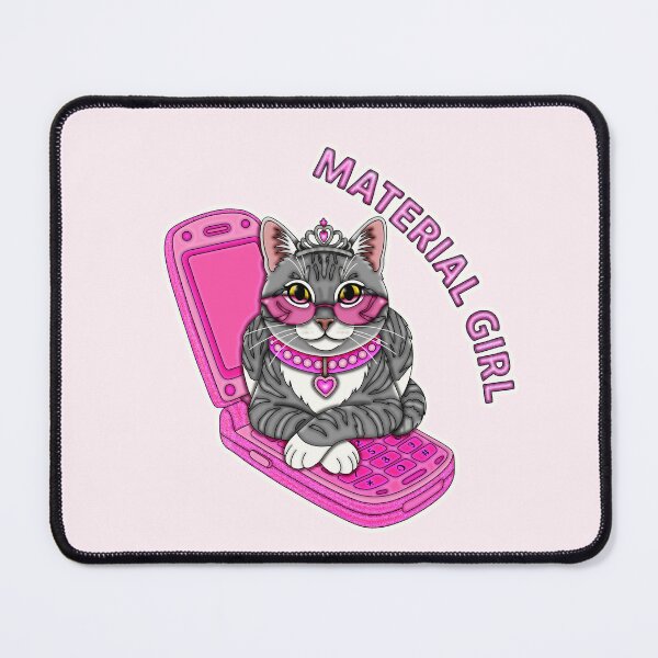 Item preview, Y2K Material Girl Cat Pink Flip Phone Princess Aesthetic designed and sold by Kaimarbe | Cute Stickers & Apparel.