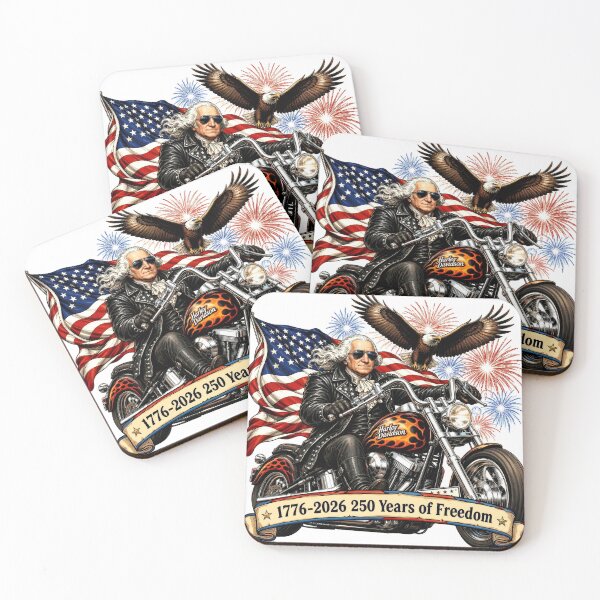 Item preview, George Washington Biker Patriotic 4th of July  designed and sold by Zara Art House.