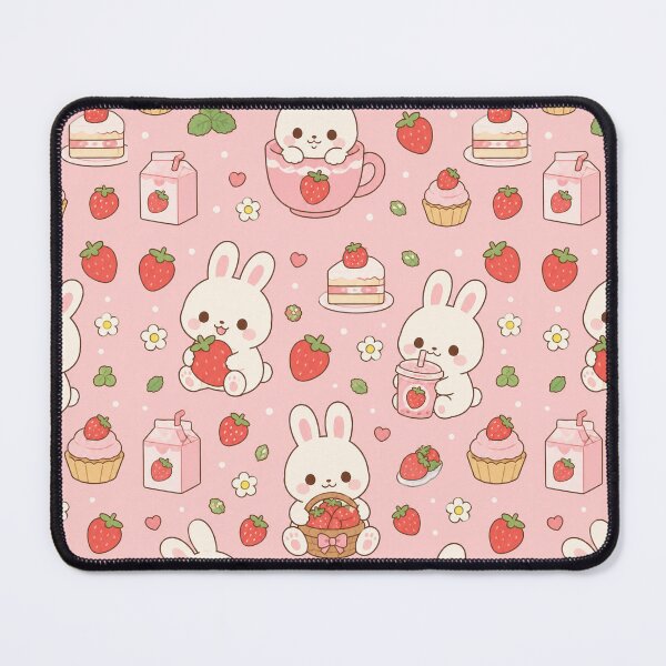 Item preview, Strawberry Bunny Dessert Kawaii Pattern designed and sold by Soft Berry Studio.