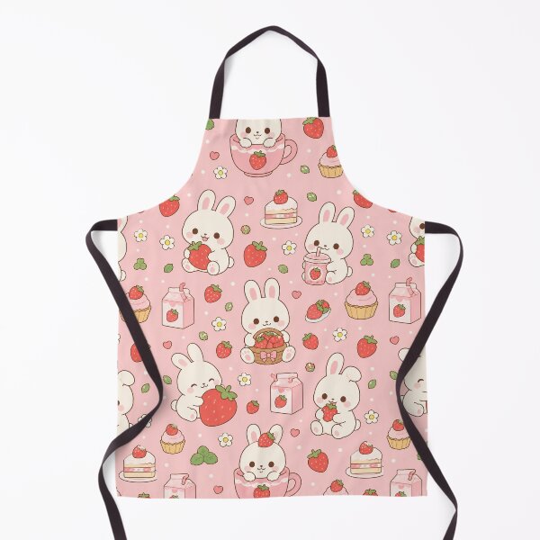 Item preview, Strawberry Bunny Dessert Kawaii Pattern designed and sold by Soft Berry Studio.