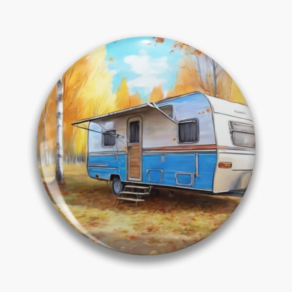 Item preview, Autumn Wanderlust Retro Caravan in Golden Woods designed and sold by UmSkelig834.