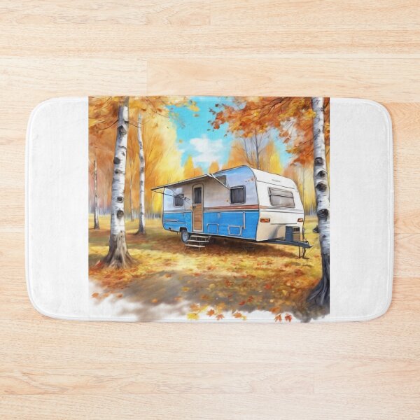 Item preview, Autumn Wanderlust Retro Caravan in Golden Woods designed and sold by UmSkelig834.