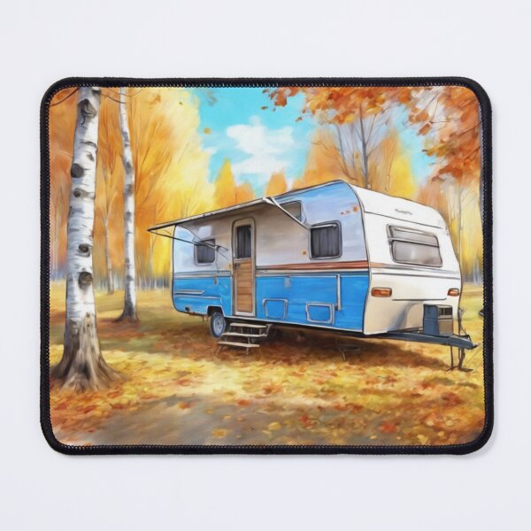 Item preview, Autumn Wanderlust Retro Caravan in Golden Woods designed and sold by UmSkelig834.