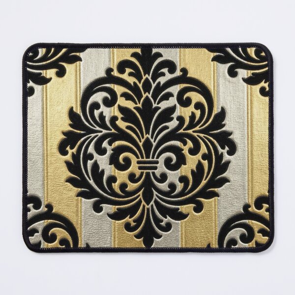 Item preview, Gold & Silver Striped Large Black Damask designed and sold by DesignsByPrnces.