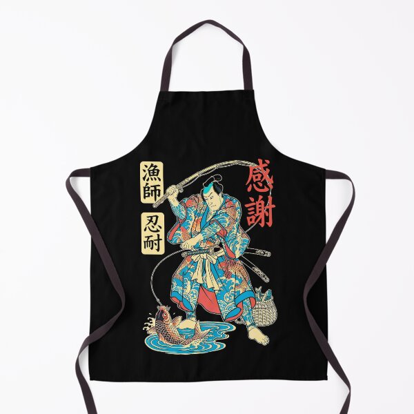 Item preview, Fishing Samurai Funny Fisherman Vintage Warrior Kanji Fish designed and sold by GrandeDuc.