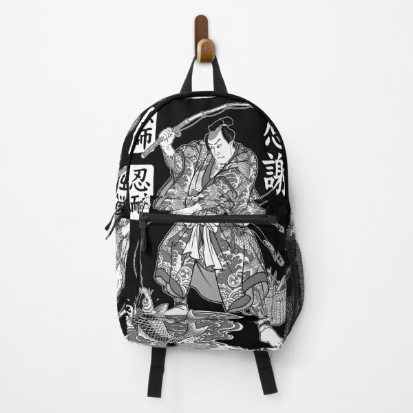 Item preview, Fishing Samurai Funny Fisherman Vintage Warrior Kanji Fish designed and sold by GrandeDuc.