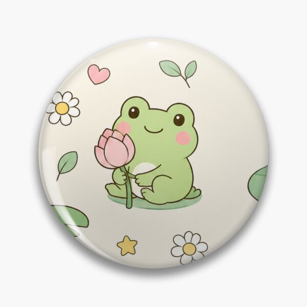 Item preview, Frog Lily Garden Kawaii Pattern designed and sold by Soft Berry Studio.