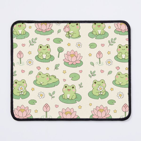 Item preview, Frog Lily Garden Kawaii Pattern designed and sold by Soft Berry Studio.
