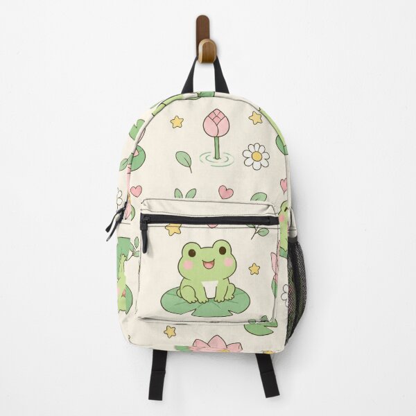 Item preview, Frog Lily Garden Kawaii Pattern designed and sold by Soft Berry Studio.