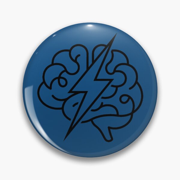 Item preview, Brain Lightning Bolt Line Art Sticker | Mental Energy Minimalist Design | Cognitive Power Black and White Illustration designed and sold by MCV-Designs.