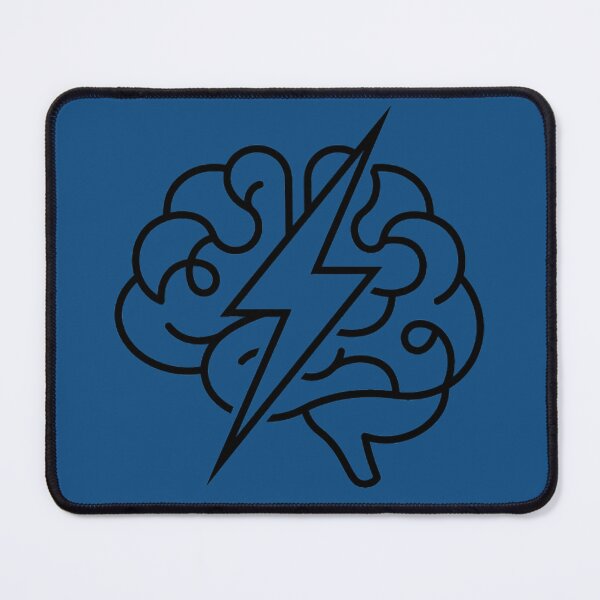 Item preview, Brain Lightning Bolt Line Art Sticker | Mental Energy Minimalist Design | Cognitive Power Black and White Illustration designed and sold by MCV-Designs.