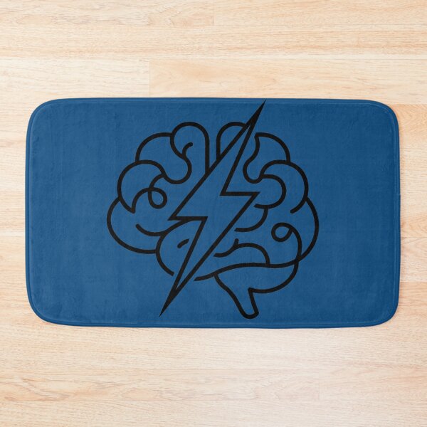 Item preview, Brain Lightning Bolt Line Art Sticker | Mental Energy Minimalist Design | Cognitive Power Black and White Illustration designed and sold by MCV-Designs.
