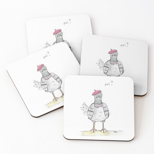 Item preview, French Pigeon fun illustration art. designed and sold by DebTheZeb.
