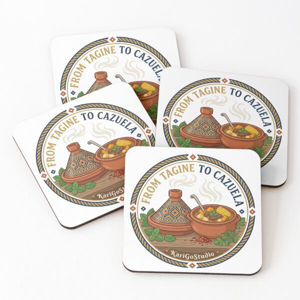 Item preview, From Tagine to Cazuela — Morocco Chile Food Badge Art designed and sold by KariGoStudio.