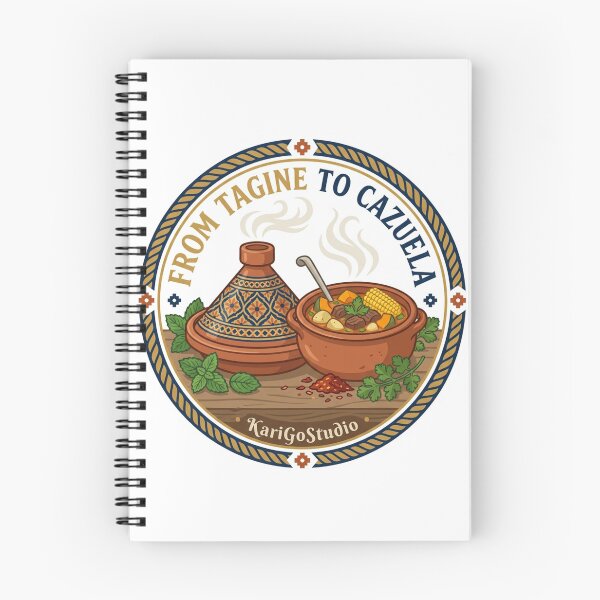 Item preview, From Tagine to Cazuela — Morocco Chile Food Badge Art designed and sold by KariGoStudio.