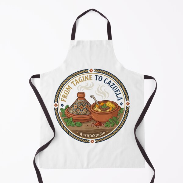 Item preview, From Tagine to Cazuela — Morocco Chile Food Badge Art designed and sold by KariGoStudio.