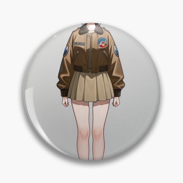 Item preview, Fashion - Woman in Brown Bomber Jacket Mini Skirt Combat Boots Anime Variant 3 designed and sold by AnimeShin.