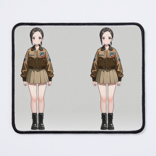 Item preview, Fashion - Woman in Brown Bomber Jacket Mini Skirt Combat Boots Anime Variant 3 designed and sold by AnimeShin.