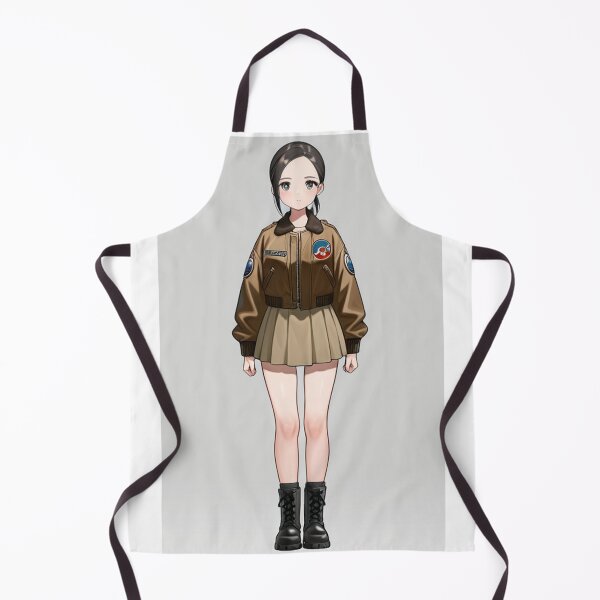 Item preview, Fashion - Woman in Brown Bomber Jacket Mini Skirt Combat Boots Anime Variant 3 designed and sold by AnimeShin.
