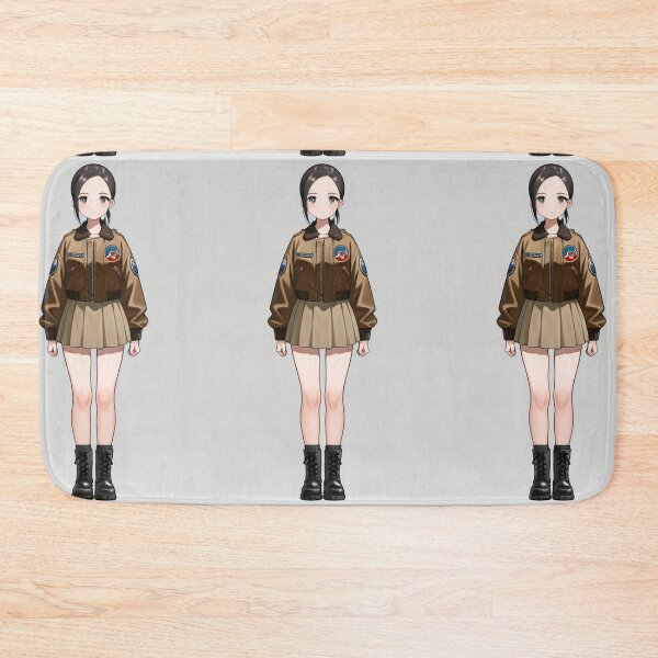 Item preview, Fashion - Woman in Brown Bomber Jacket Mini Skirt Combat Boots Anime Variant 3 designed and sold by AnimeShin.
