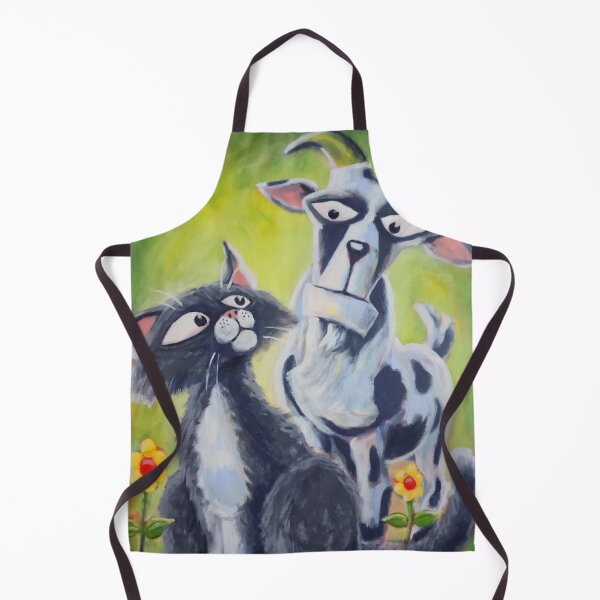 Item preview, Who's The Goat? - Whimsical Cat and Goat Art Acrylic Painting designed and sold by etourist.