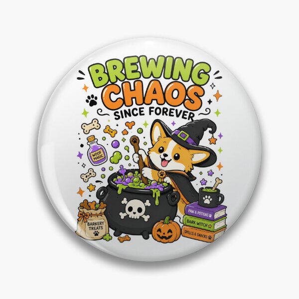 Item preview, Brewing Chaos Since Forever Funny Corgi Witch Halloween Shirt designed and sold by MaynyStudio.
