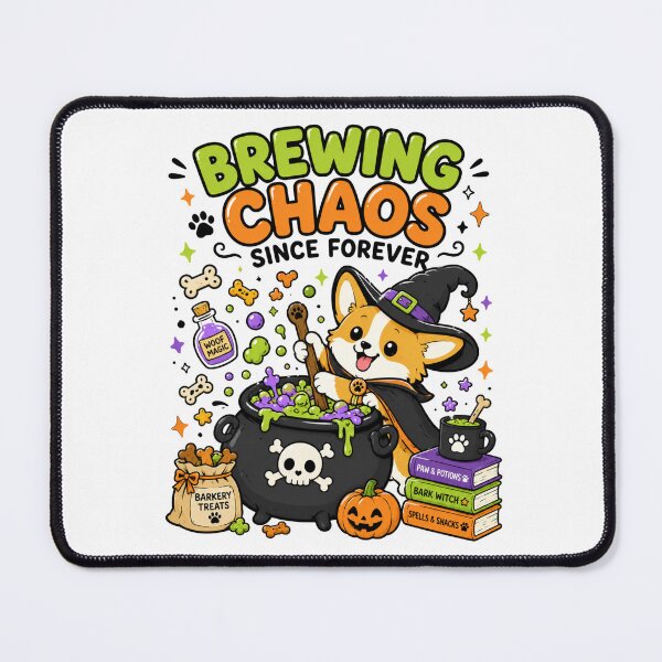 Item preview, Brewing Chaos Since Forever Funny Corgi Witch Halloween Shirt designed and sold by MaynyStudio.